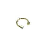 14 Ayar Küp Uçlu Yarım Halka Piercing 12mm