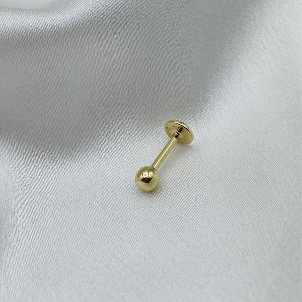 Dudak Dil Kulak 14 Ayar Altın Piercing | PRC117 | Gold Piedra