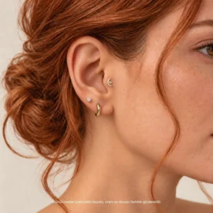 Ay Modeli Altın Tragus Piercing