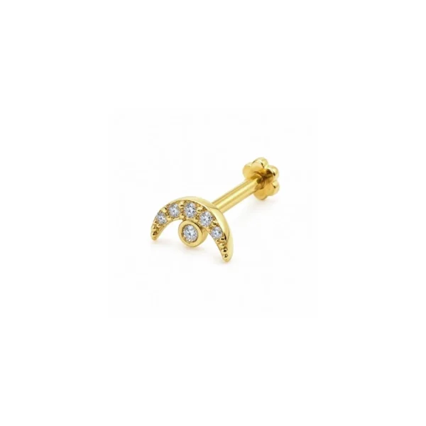 Ay Modeli Altın Tragus Piercing Ay Modeli Altın Tragus Piercing