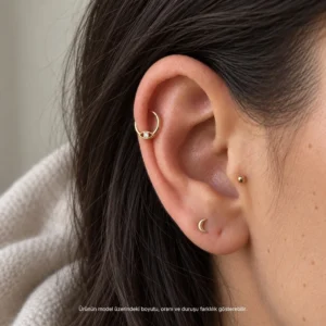 Halka Göz Modeli Altın Helix Piercing