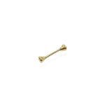 14 Ayar Altın Kemik Uçlu Düz Bar Piercing 18mm