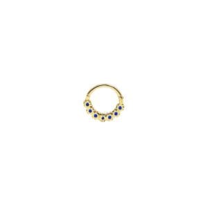 Lacivert Taşlı Halka Altın Helix Piercing | TRG00043
