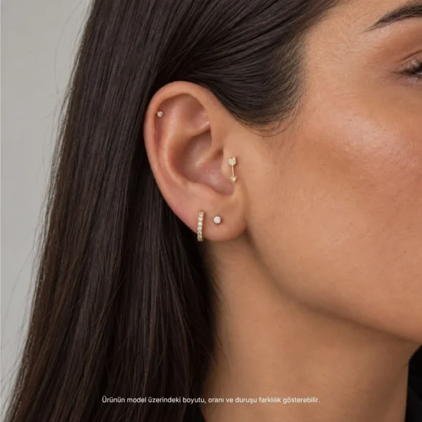 Ok Modeli 14 Ayar Altın Tragus Ok Modeli 14 Ayar Altın Tragus
