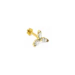 Rüzgar Gülü Modeli Altın Tragus Piercing