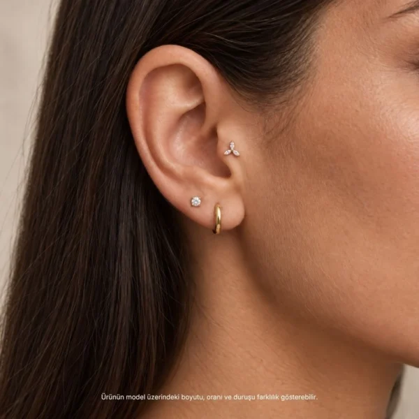 Rüzgar Gülü Modeli Altın Tragus Piercing Rüzgar Gülü Modeli Altın Tragus Piercing