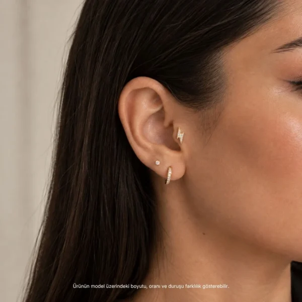 Şimşek Modeli 14 Ayar Altın Tragus Piercing Şimşek Modeli 14 Ayar Altın Tragus Piercing