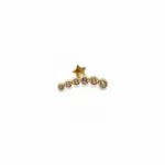 Sıra Taşlı 14 Ayar Altın Helix Piercing