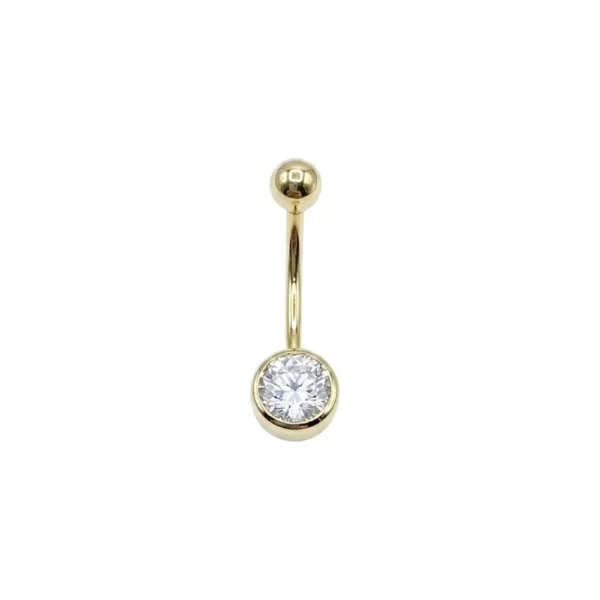 Taşlı 14 Ayar Altın Göbek Piercing Taşlı 14 Ayar Altın Göbek Piercing