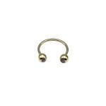 14 Ayar Altın Taşlı Top Uçlu Halka Piercing 10mm