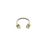 14 Ayar Altın Zar Modeli Yarım Halka Piercing 10mm