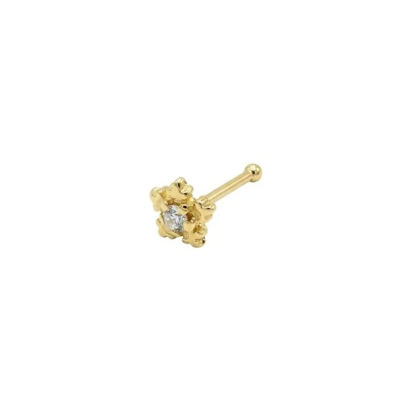 5 Yapraklı Çiçek Motifli Taşlı 14 Ayar Altın Hızma 5 Yapraklı Çiçek Motifli Taşlı 14 Ayar Altın Hızma