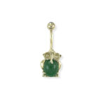Baykuş Modelli Altın Göbek Piercing