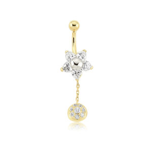 Çiçek Model Sallantılı Göbek Piercing | PRC188