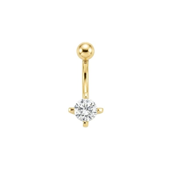 Dört Tırnaklı Taşlı Altın Göbek Piercing Dört Tırnaklı Taşlı Altın Göbek Piercing