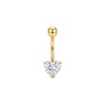 Kalp Kesim Taşlı Göbek Piercing
