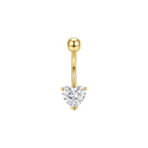 Kalp Kesim Taşlı Göbek Piercing | PRC176
