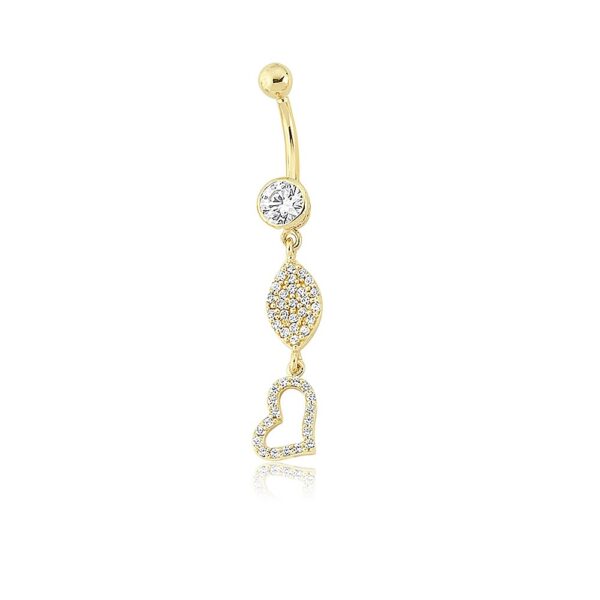 Kalp Sallantılı Göbek Piercing | PRC181 Kalp Sallantılı Göbek Piercing | PRC181