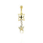 Kelebek Model Sallantılı Göbek Piercing