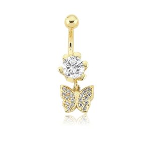 Kelebek Sallantılı Göbek Piercing | PRC186