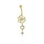 Taşlı Burgu Sallantılı Göbek Piercing