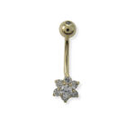 Taşlı Çiçek Model Göbek Piercing