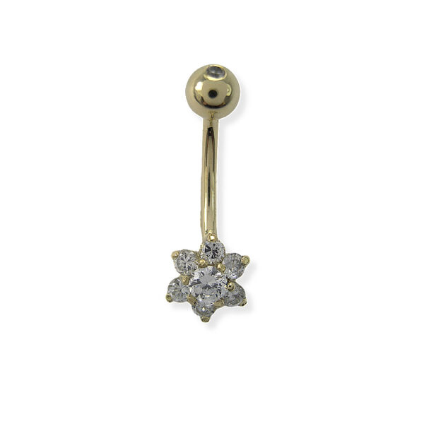 Taşlı Çiçek Model Göbek Piercing | PRC209 Taşlı Çiçek Model Göbek Piercing | PRC209