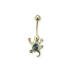 Taşlı Kertenkele Altın Göbek Piercing