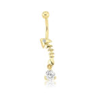 Taşlı Sallantılı Balık İskeleti Göbek Piercing