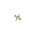 Taşlı Yarım Yıldız Altın Tragus Piercing