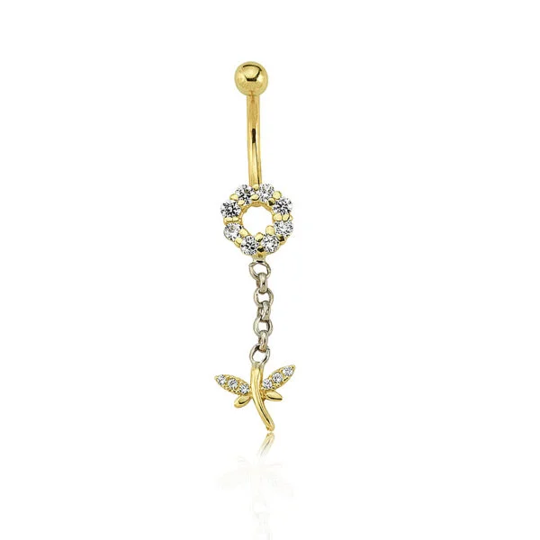 Taşlı Yusufçuk Sallantılı Piercing | PRC167 Taşlı Yusufçuk Sallantılı Piercing | PRC167