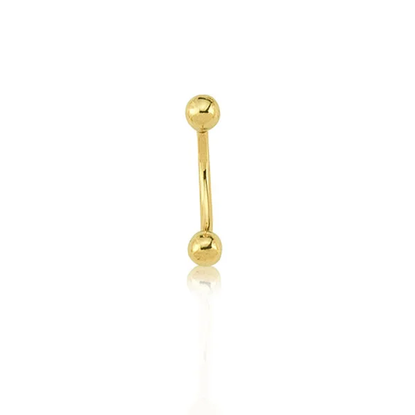 Top Uçlu Altın Kaş Piercing | PRC174