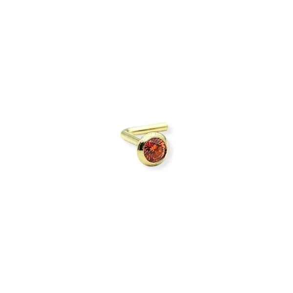 Turuncu Zirkon Taşlı 14 Ayar Altın Hızma Turuncu Zirkon Taşlı 14 Ayar Altın Hızma