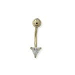 Üçgen Zirkon Taşlı Göbek Piercing