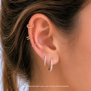 Toplu Halka Altın Helix Piercing