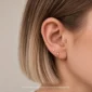 Beyaz Taşlı Altın Tragus Piercing