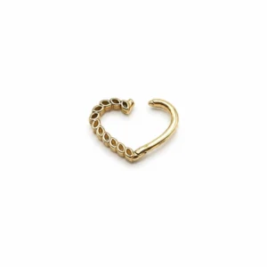 Kalp Model Geçirmeli Altın Helix Piercing