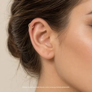 14 Ayar Altın Halka Helix Piercing