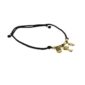 Altın Anahtar Charm Siyah İpli Bileklik | 23BL835