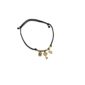 Altın Anahtar Charm Siyah İpli Bileklik | 23BL835