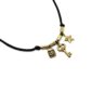 Altın Anahtar Charm Siyah İpli Bileklik | 23BL835