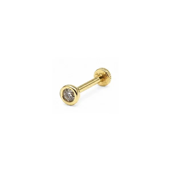 Çerçeveli Tektaş 14 Ayar Altın Tragus Piercing Çerçeveli Tektaş 14 Ayar Altın Tragus Piercing