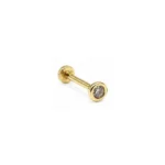 Çerçeveli Tektaş 14 Ayar Altın Tragus Piercing