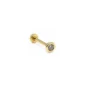 Çerçeveli Tektaş 14 Ayar Altın Tragus Piercing