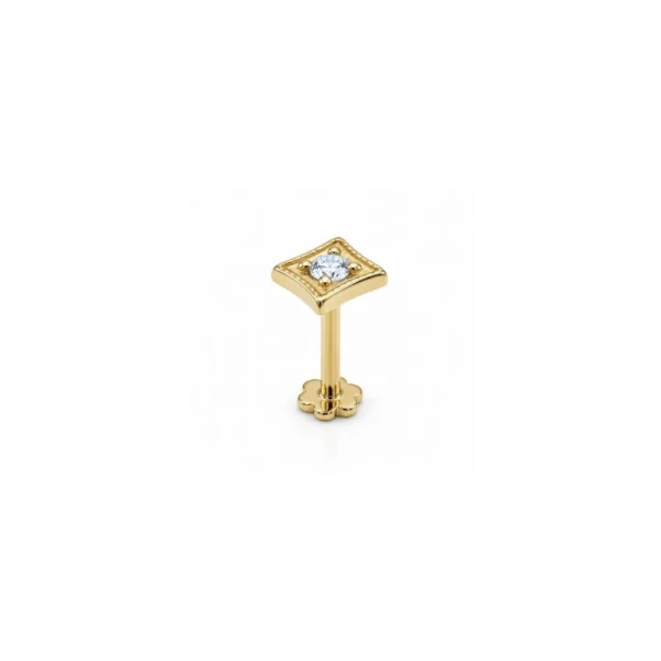 Kare Taşlı Tragus Piercing Kare Taşlı Tragus Piercing