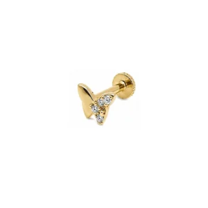 Kelebek Model Altın Tragus Piercing