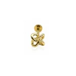 Kıvrımlı 14 Ayar Altın Tragus