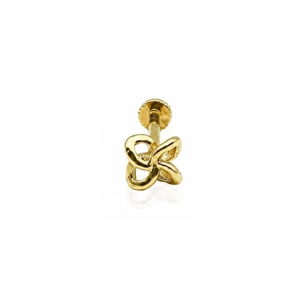 Kıvrımlı 14 Ayar Altın Tragus