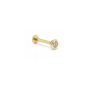 Klasik Tektaş 14 Ayar Altın Tragus Piercing