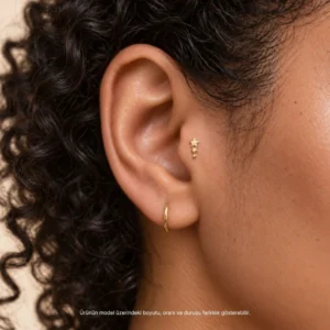 Kuyruklu Yıldız Modeli 14 Ayar Altın Tragus